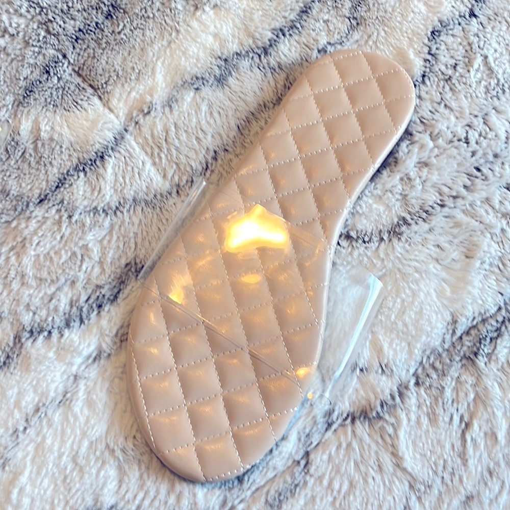Nude slides - clear strap NWT never opened